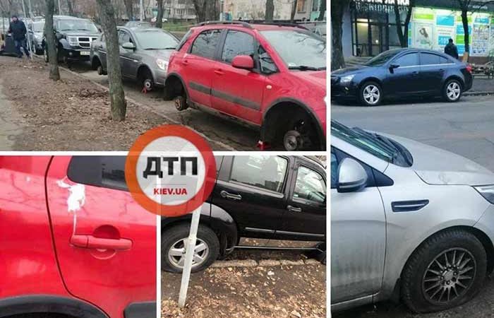 Сотрудник шиномонтажа в центре Киева порезал колеса 30 авто