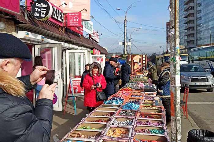 В Киеве в Голосеевском районе разогнали стихийный рынок около метро