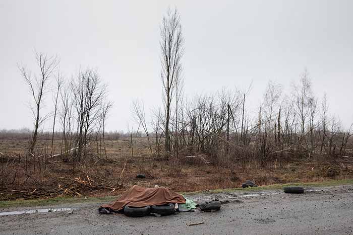В городе Буче Киевской области, множество убитых мирных жителей, тела которых лежат прямо на улице