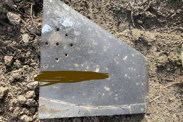 Залишки однієї із збитих ракет. Летіла до столиці, не долетіла