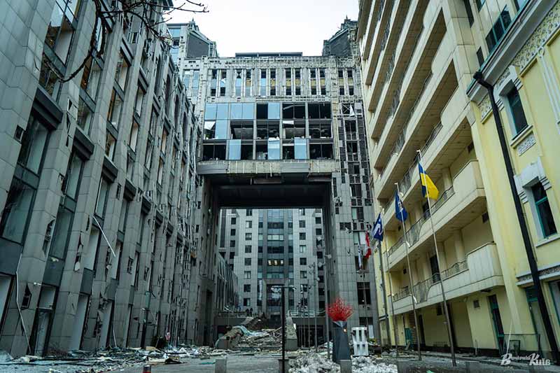 Вулиця Антоновича після обстрілу